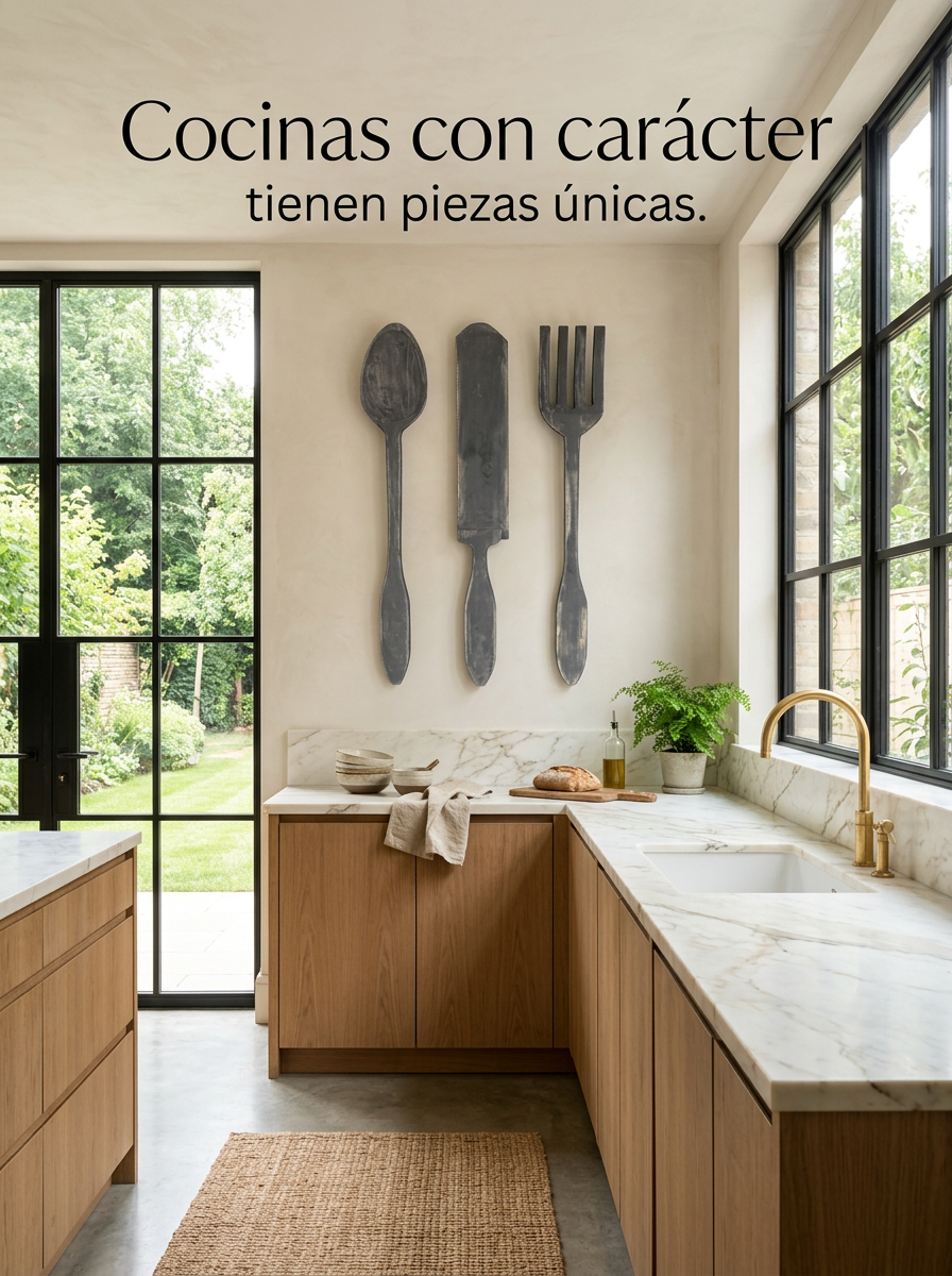 TRÍO de Cubiertos Grandes Madera La Cubertera